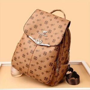 Brown - Vegan Leather Backpack